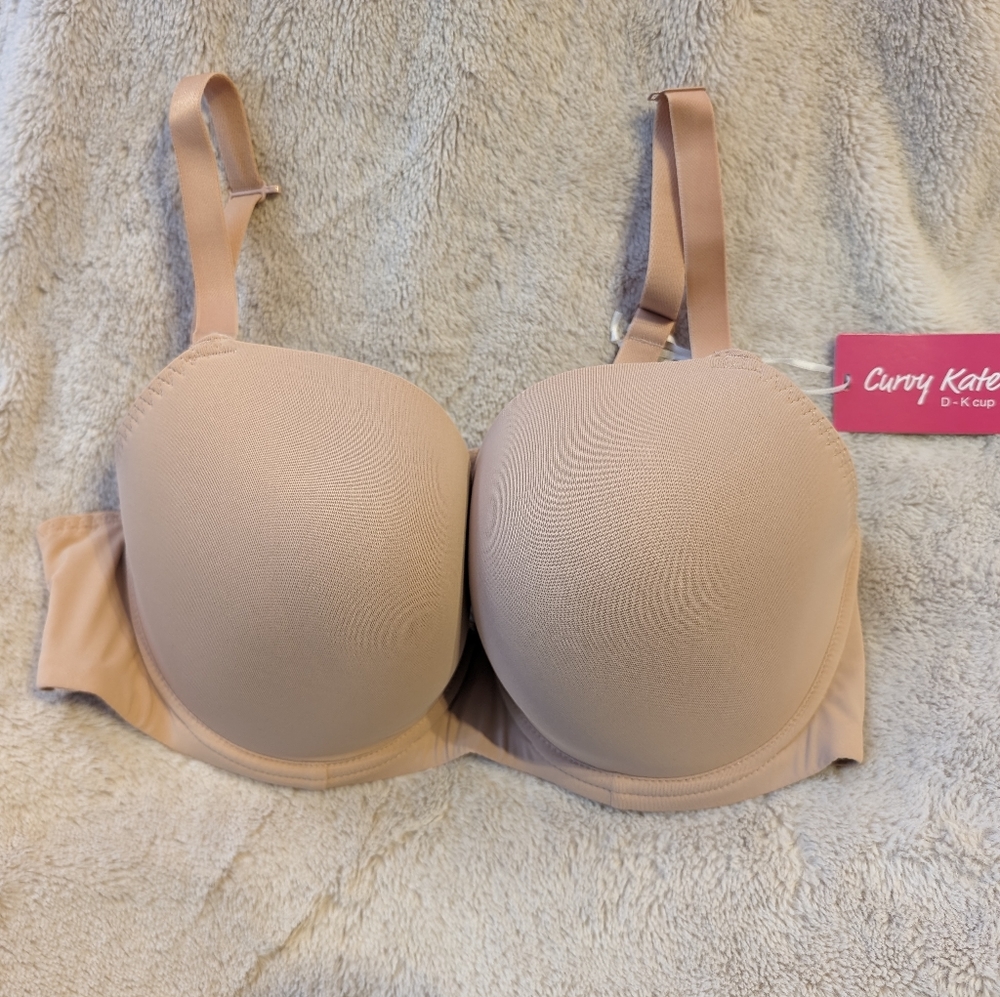 NWT Curvy Kate 38DDD/38E Smoothie T-Shirt Plunge Bra CK2910 Latte Beige